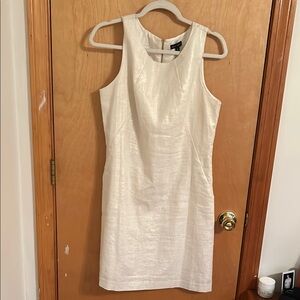 Sleeveless Ivory & Gold Shift Dress - Worthington